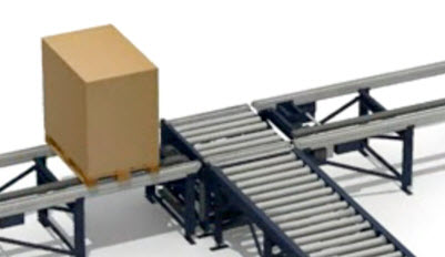 Trasferire pallet tra rulli e catene