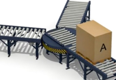 Trasferimento dei pallet tra trasportatori non allineati