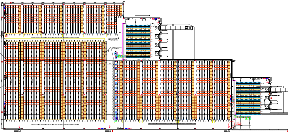 Sistema Pallet Shuttle semiautomatico nel grande centro logistico di Alainé