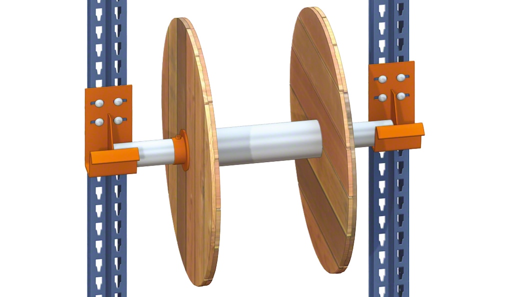 Il supporto per bobine è un accessorio che adatta le scaffalature metalliche allo stoccaggio delle bobine