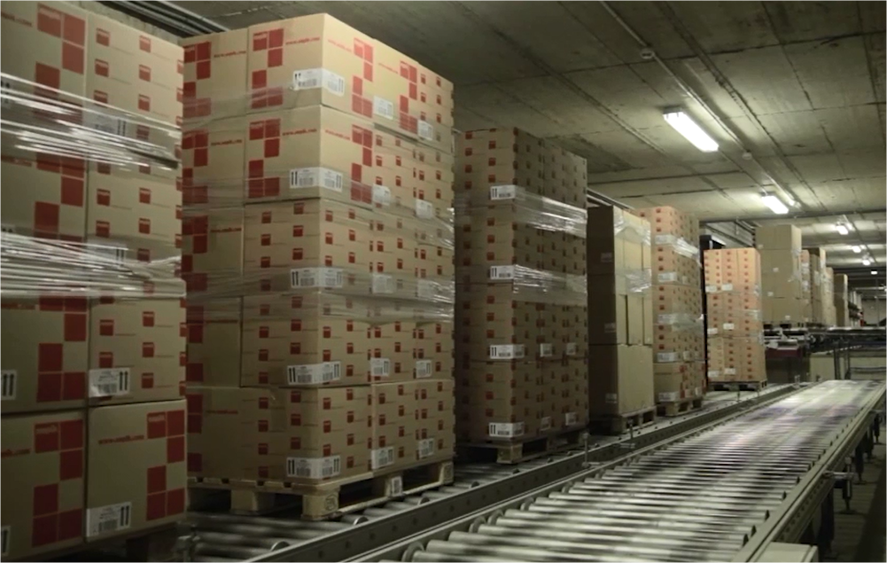 Flussi continui di merci con trasportatori di pallet Flussi continui di merci con trasportatori di pallet