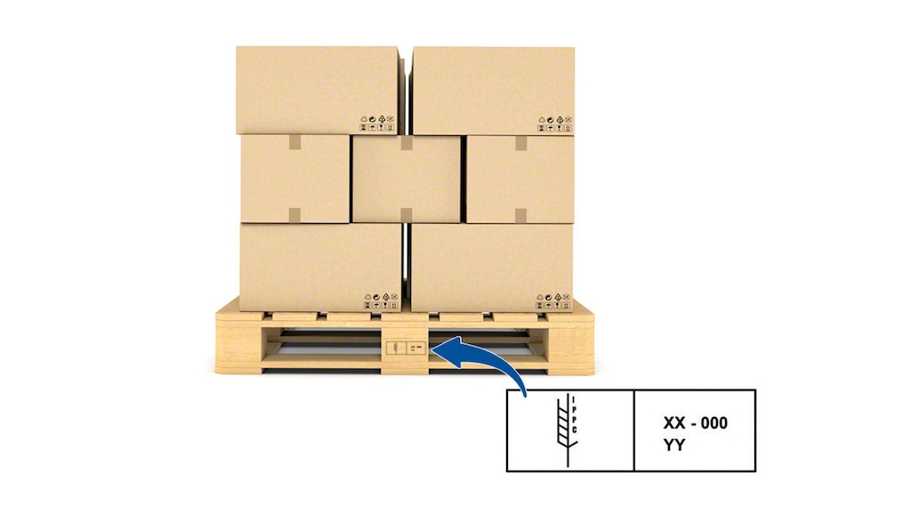 I pallet fitosanitari devono essere identificati con un timbro come quello indicato dalla NIMF 15