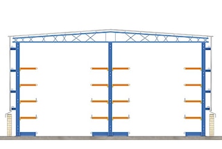 La scaffalatura tipo cantilever può essere utilizzata anche come struttura di un magazzino autoportante