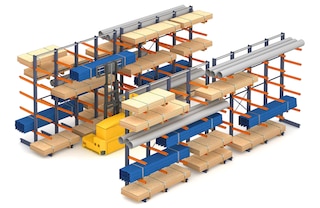 Il sistema cantilever di Mecalux è ideale per tubi, profili e lamiere