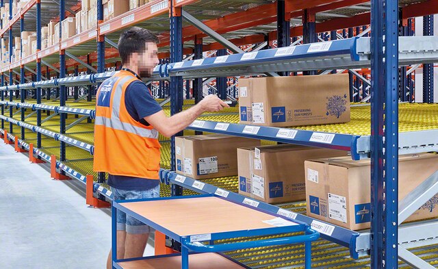 Medline utilizza livelli di picking a gravità per gestire i resi
