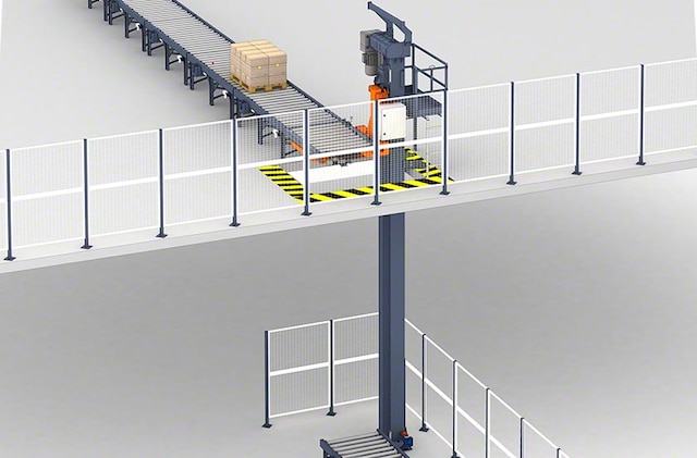 I sollevatori pallet rendono possibile la circolazione di pallet tra piani differenti