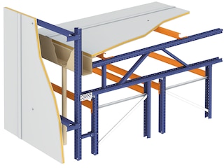 Le scaffalature autoportanti supportano anche i pannelli di rivestimento di facciate e tetto