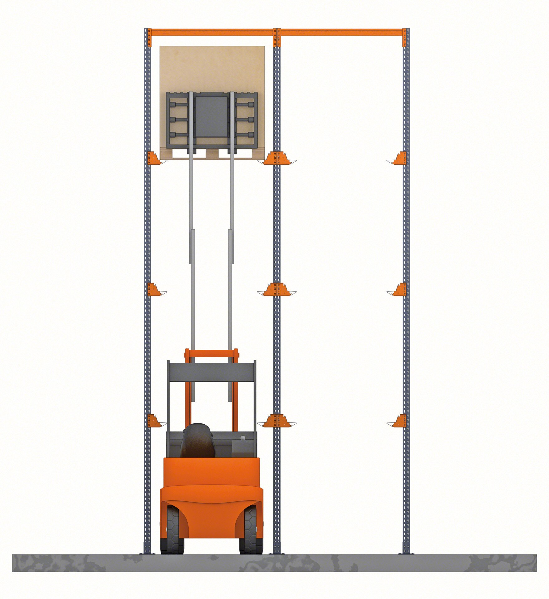 I margini di sicurezza sono fondamentali perché i carrelli elevatori non danneggino la struttura delle scaffalature drive-in