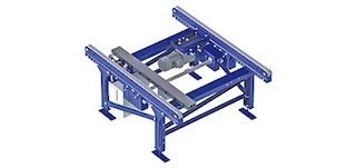 I trasportatori a catena muovono i pallet con i pattini orientati in senso perpendicolare al loro spostamento