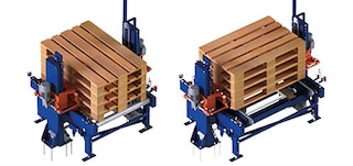 Il sollevatore di pallet permette di impilare e disimpilare pallet vuoti