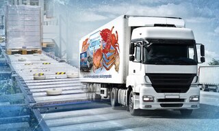 Clazamar: trasporto automatico in un soppalco con prodotti surgelati Clazamar: trasporto automatico in un soppalco con prodotti surgelati