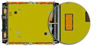Le batterie conferiscono grande autonomia alla navetta Le batterie conferiscono grande autonomia alla navetta