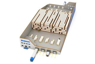 Pallet Shuttle con due corridoi di accesso