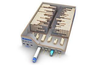 Pallet Shuttle con un unico corridoio e scaffalature a entrambi i lati