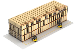 Con il Pallet Shuttle è possibile operare simultaneamente in differenti canali
