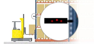 Il contatore di carrelli elevatori monitora il numero di carrelli presenti nella corsia di lavoro