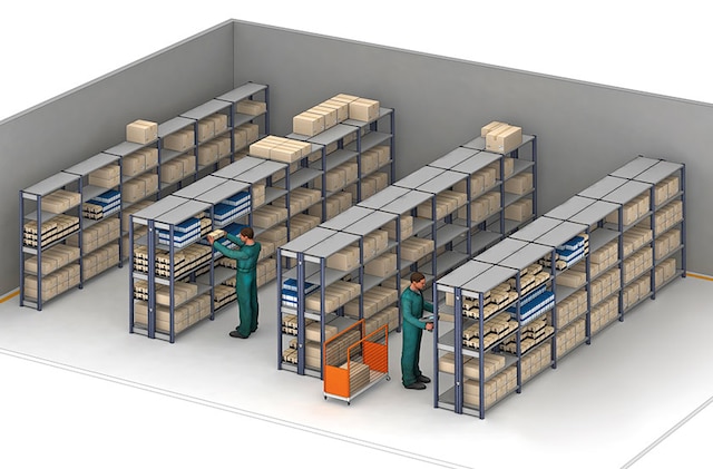 Le scaffalature leggere M3 sono soluzioni di stoccaggio manuale e per archivio Le scaffalature leggere M3 sono soluzioni di stoccaggio manuale e per archivio