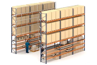 Scaffalature portapallet con ripiani per picking