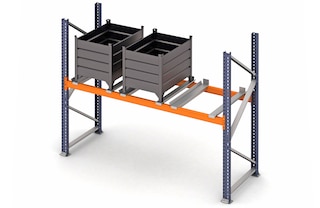 Supporti per stoccare contenitori in una scaffalatura portapallet