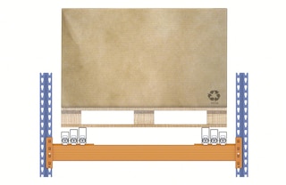 Nella configurazioni con carrelli, i pallet si appoggiano su carrelli, ad eccezione dell’ultimo che appoggia sui binari