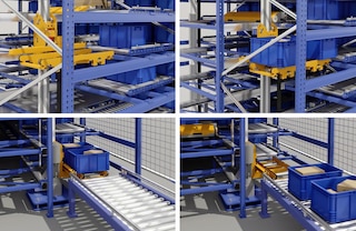 Gli elevatori possono trasportare simultaneamente fino a due contenitori