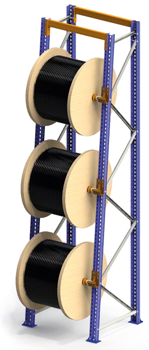 Per stoccare bobine è necessario installare supporti speciali sulla spalla della scaffalatura
