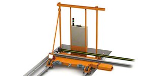 Il carro di trasbordo si occupa di spostare i trasloelevatori da una corsia all’altra.