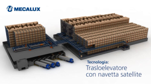 Trasloelevatore con navetta satellite: stoccaggio ad accumulo automatico dei pallet Trasloelevatore con navetta satellite: stoccaggio ad accumulo automatico dei pallet