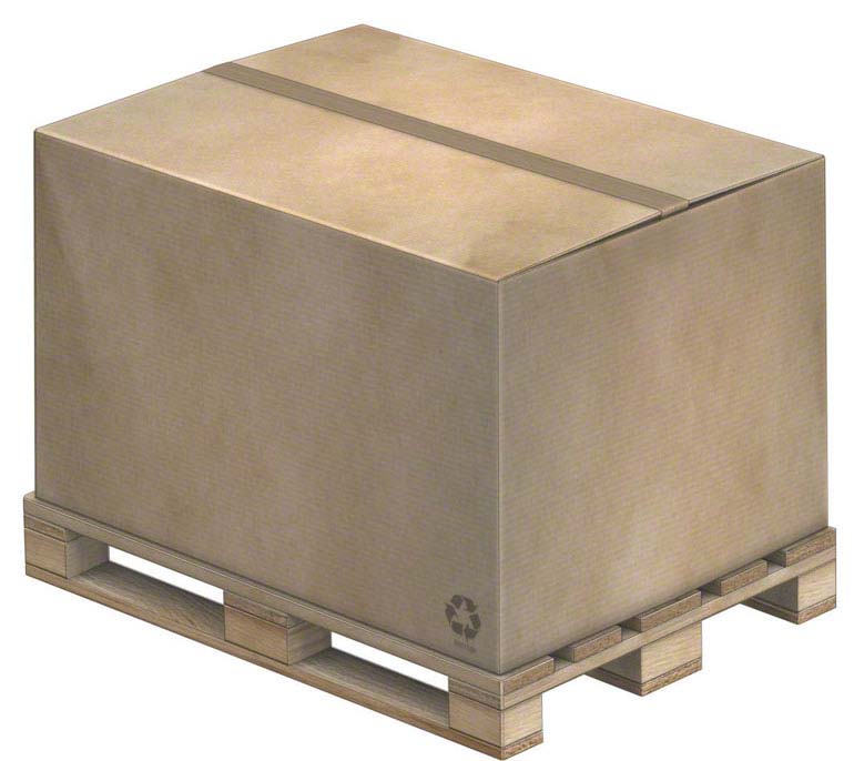 Modello di contenitore disposto su pallet