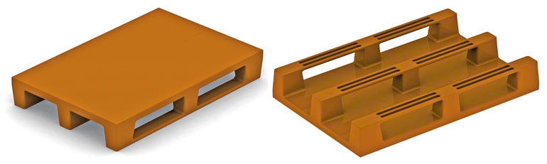 I pallet in plastica sono realizzati con lo stesso sistema degli europallet in legno. Non causano problemi se sono abbastanza resistenti.
