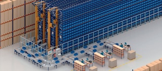 Magazzino automatico per contenitori e scaffalature portapallet COVAP in Francia